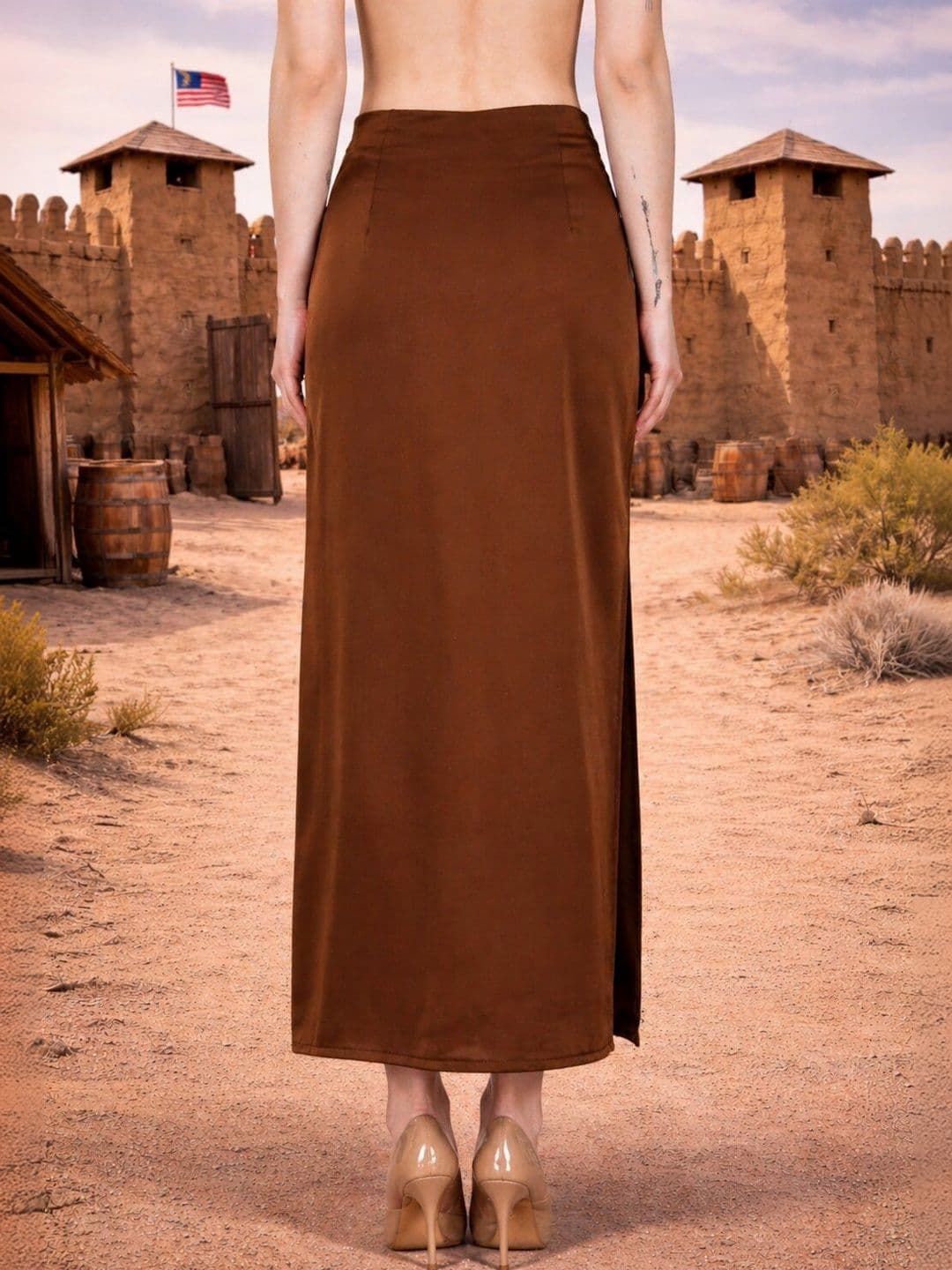 Aadvi Fashion Women Korean Midi A-Line Skirt thumbnail 2