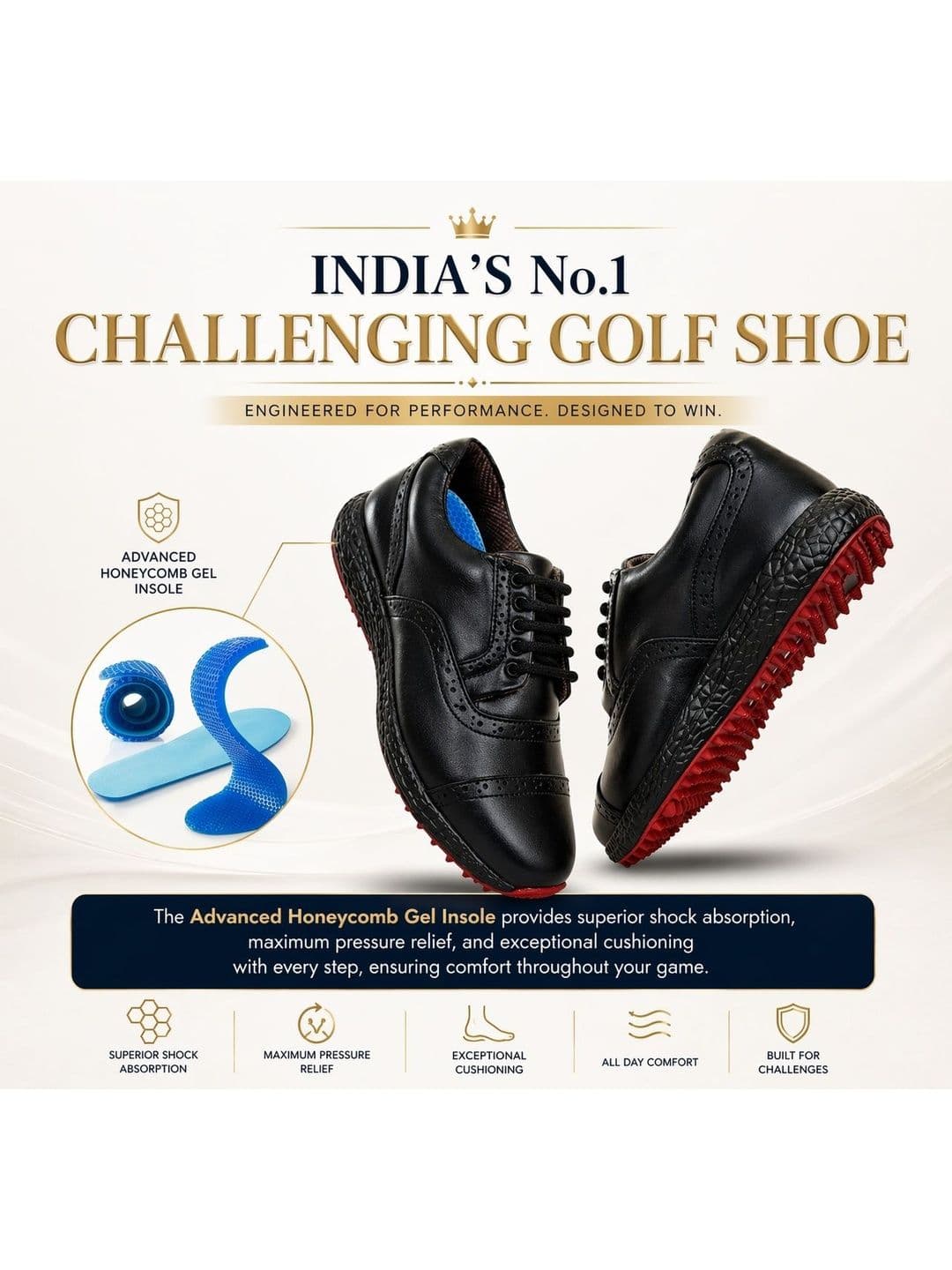 HITCARO Men Leather Golf Shoes thumbnail 2