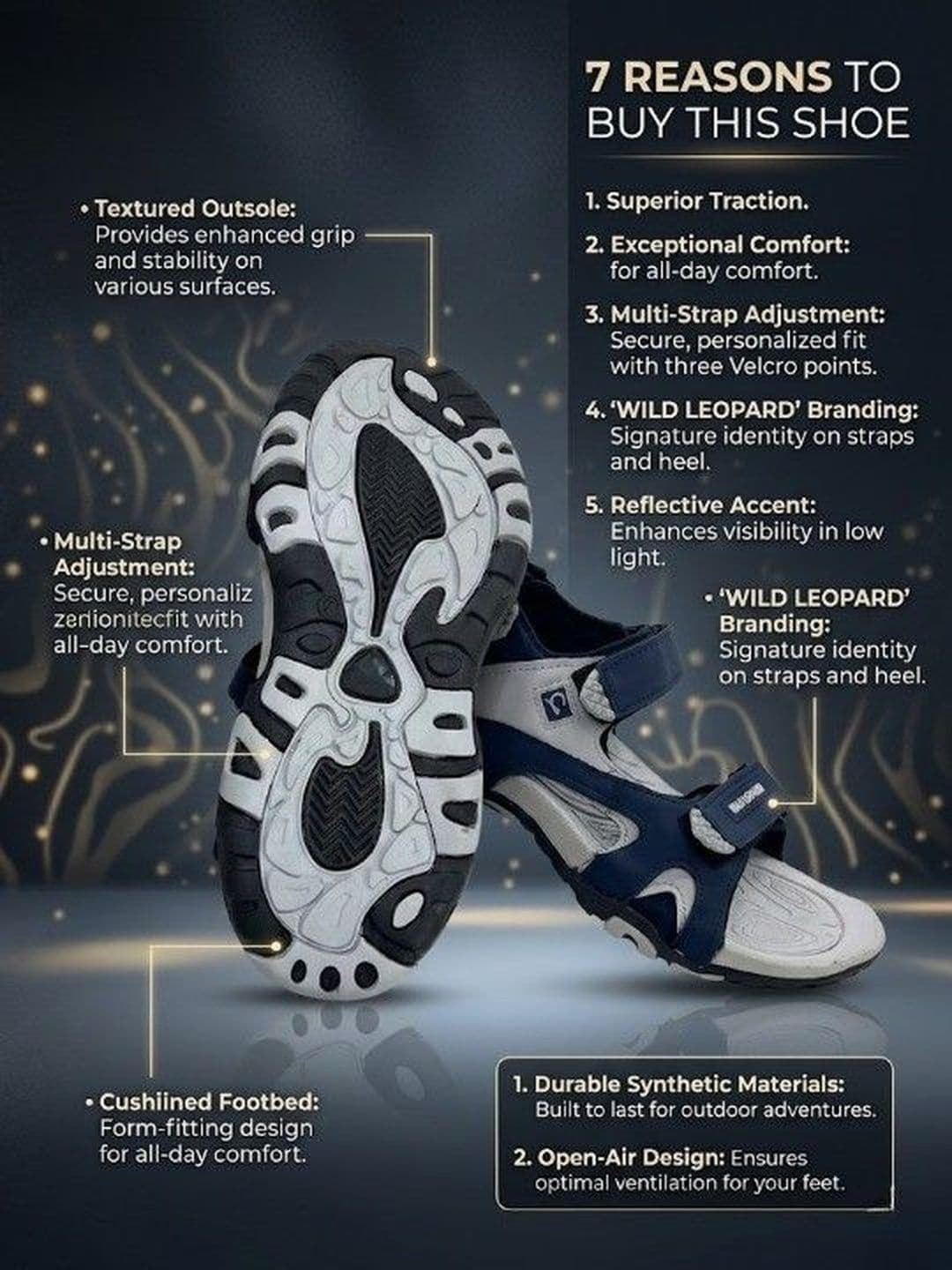 WILD LEOPARD Men Comfort Sandals thumbnail 2