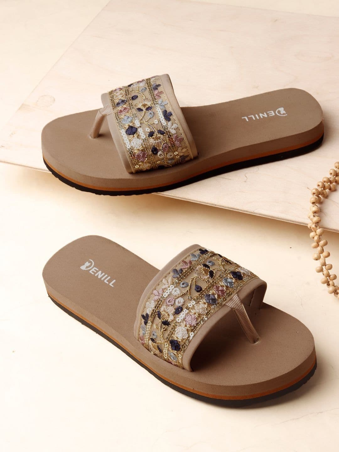 Denill Women Embellished Open Toe Flats thumbnail 7