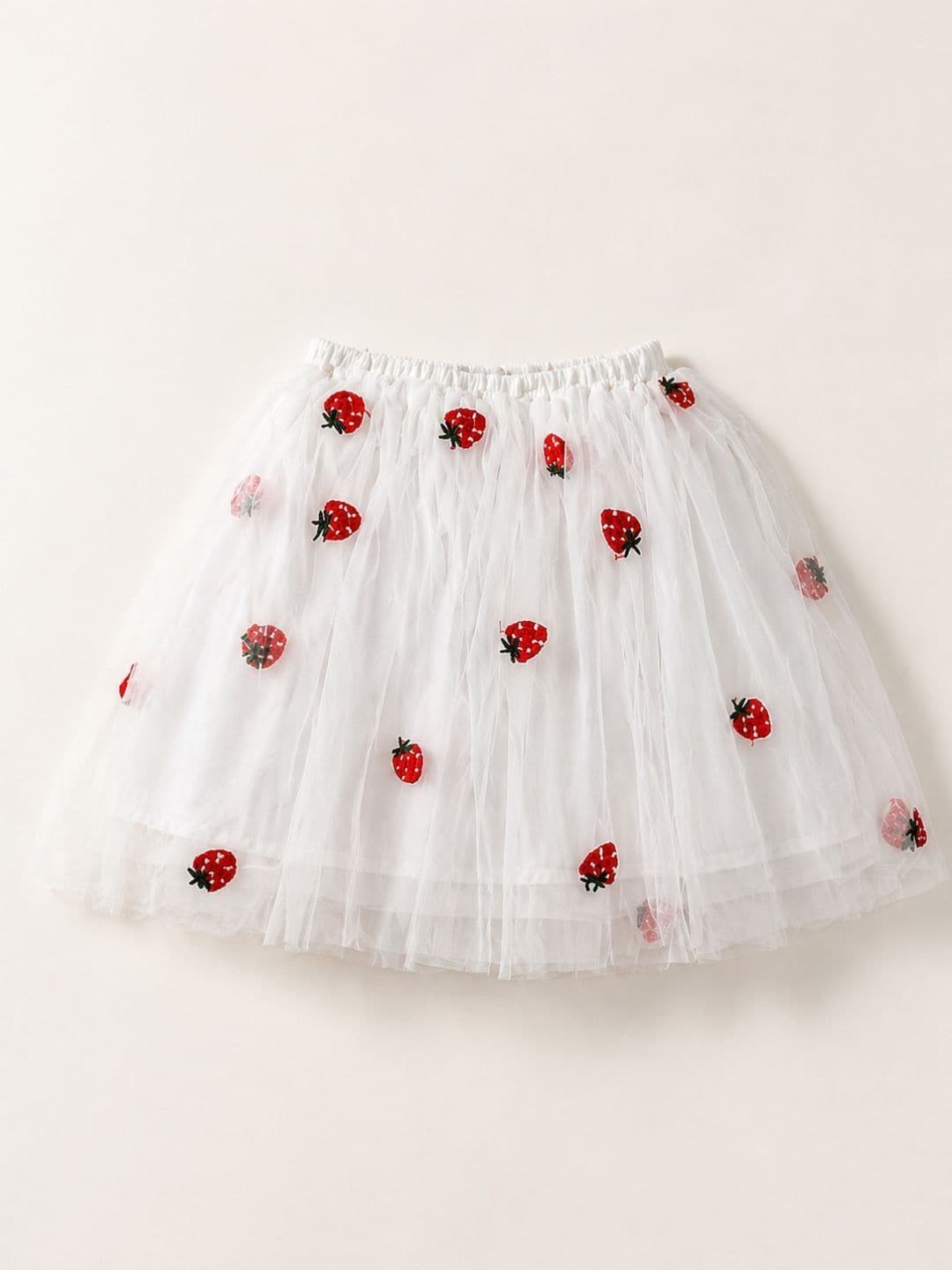 NEUDIS Girls Net Embellished Frills Bows and Ruffles Knee Length Flared Skirt - view 1