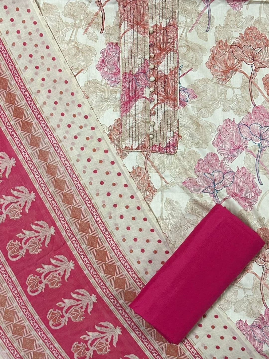 EJS Printed Pure Cotton Unstitched Dress Material thumbnail 2