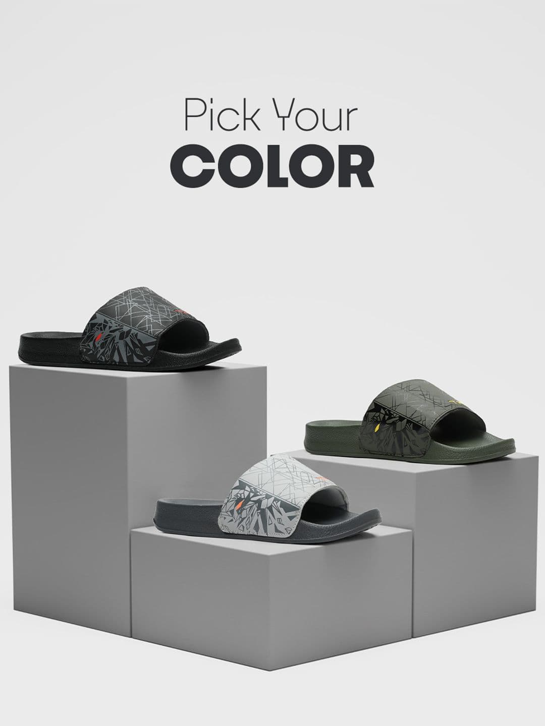 Trekiva Men Olive Fabric Sliders thumbnail 6