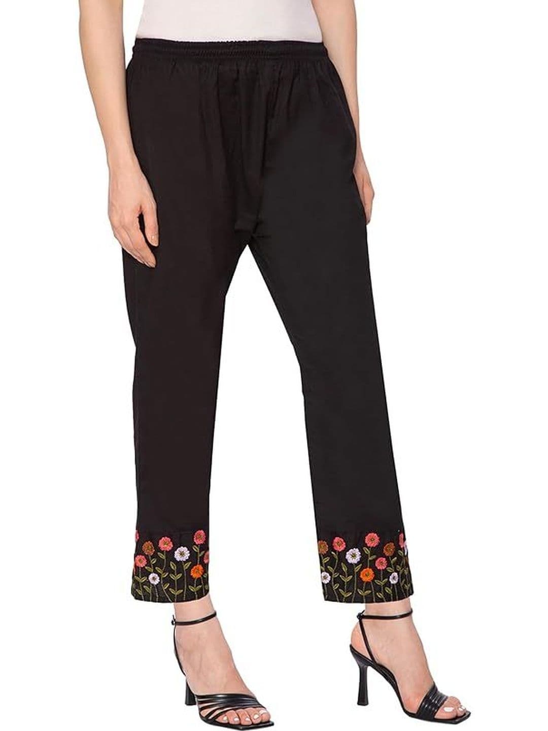 TNQ Women Floral Embroidered Cropped Ethnic Palazzos thumbnail 3