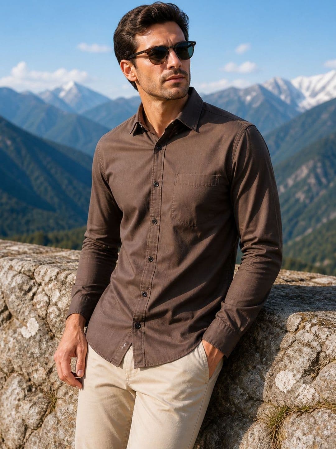 The Roadster Lifestyle Co Cotton Spread Collar Full Sleeves Shirt thumbnail 6