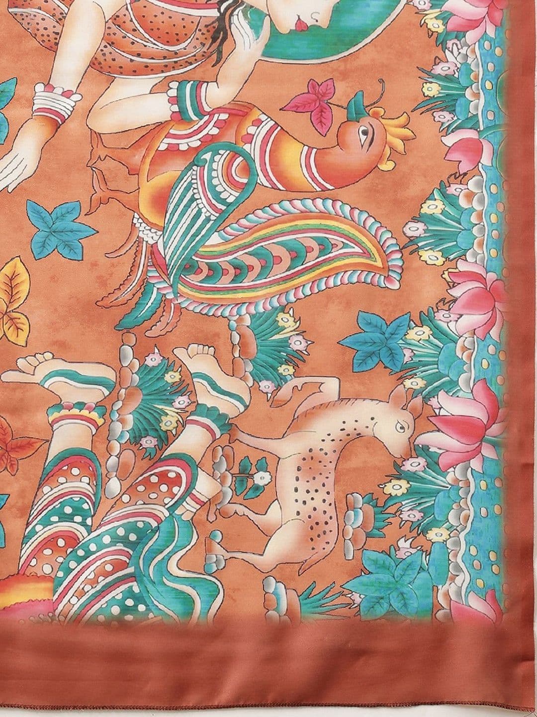 Silk Land Ethnic Motifs Printed Kalamkari Dupatta thumbnail 2