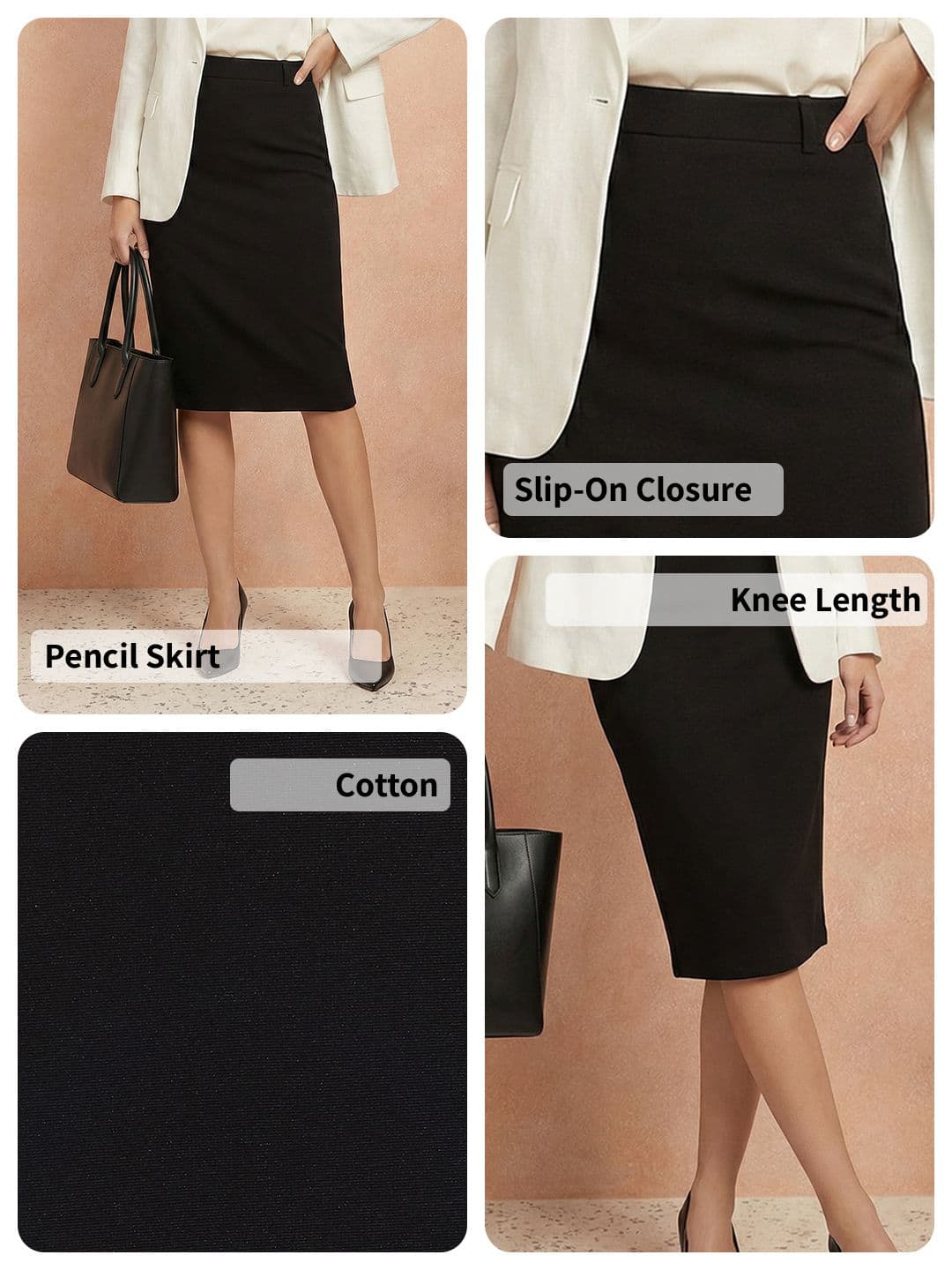 All About You Formals All About You Knee Length Formal Pencil Skirt thumbnail 4