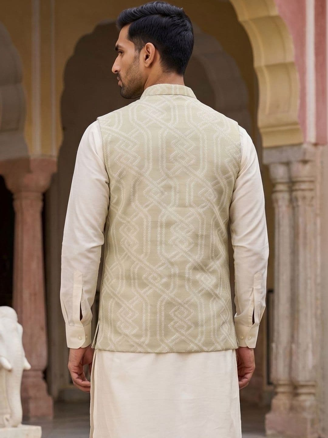 Jompers Printed Satin Nehru Jackets thumbnail 4