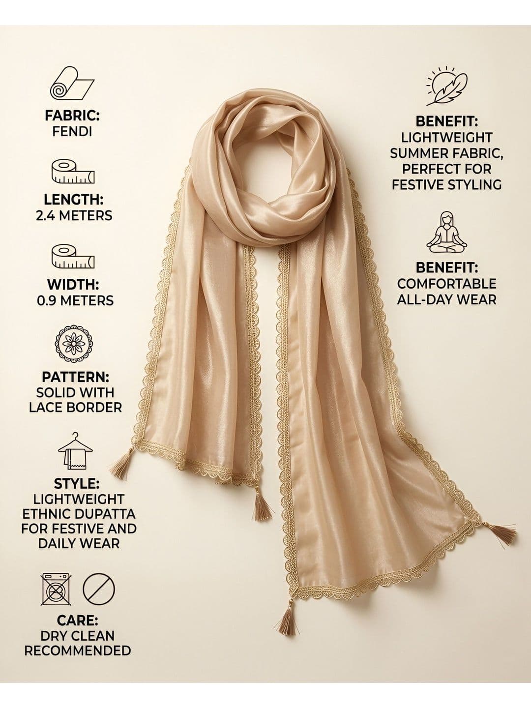 MUFFLY Dupatta with Thread Work thumbnail 2