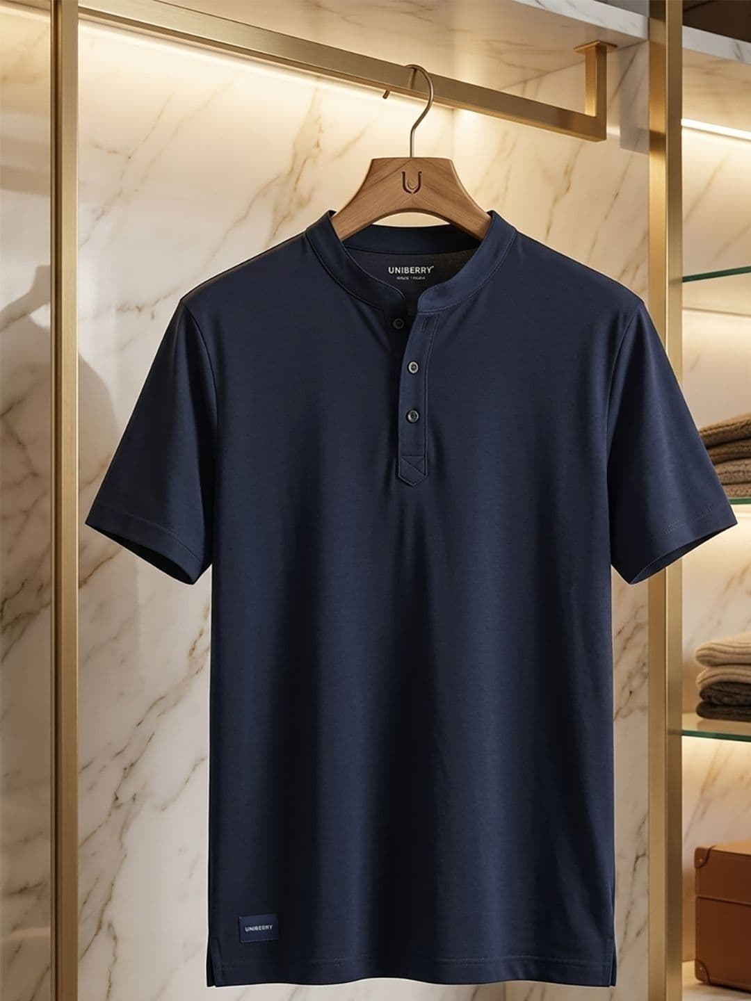 UNIBERRY JEANS Men Henley Neck T-shirt - view 1