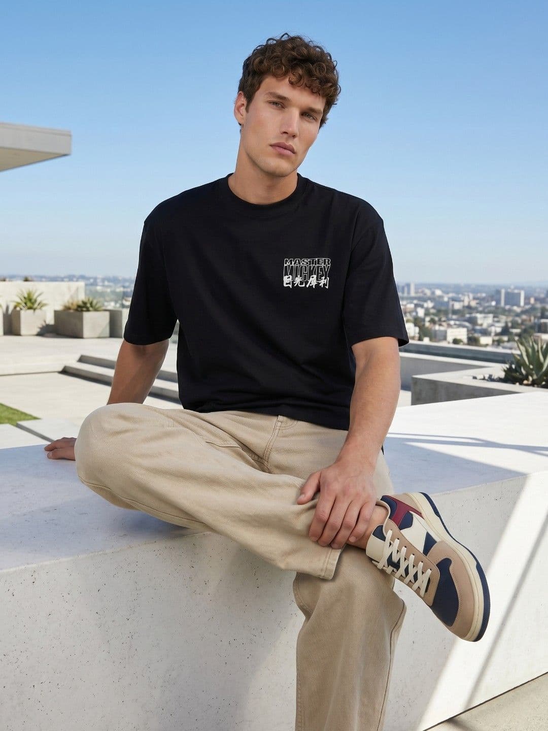 glitchez Master Mickey Graphic Oversized Fit T-shirt thumbnail 3