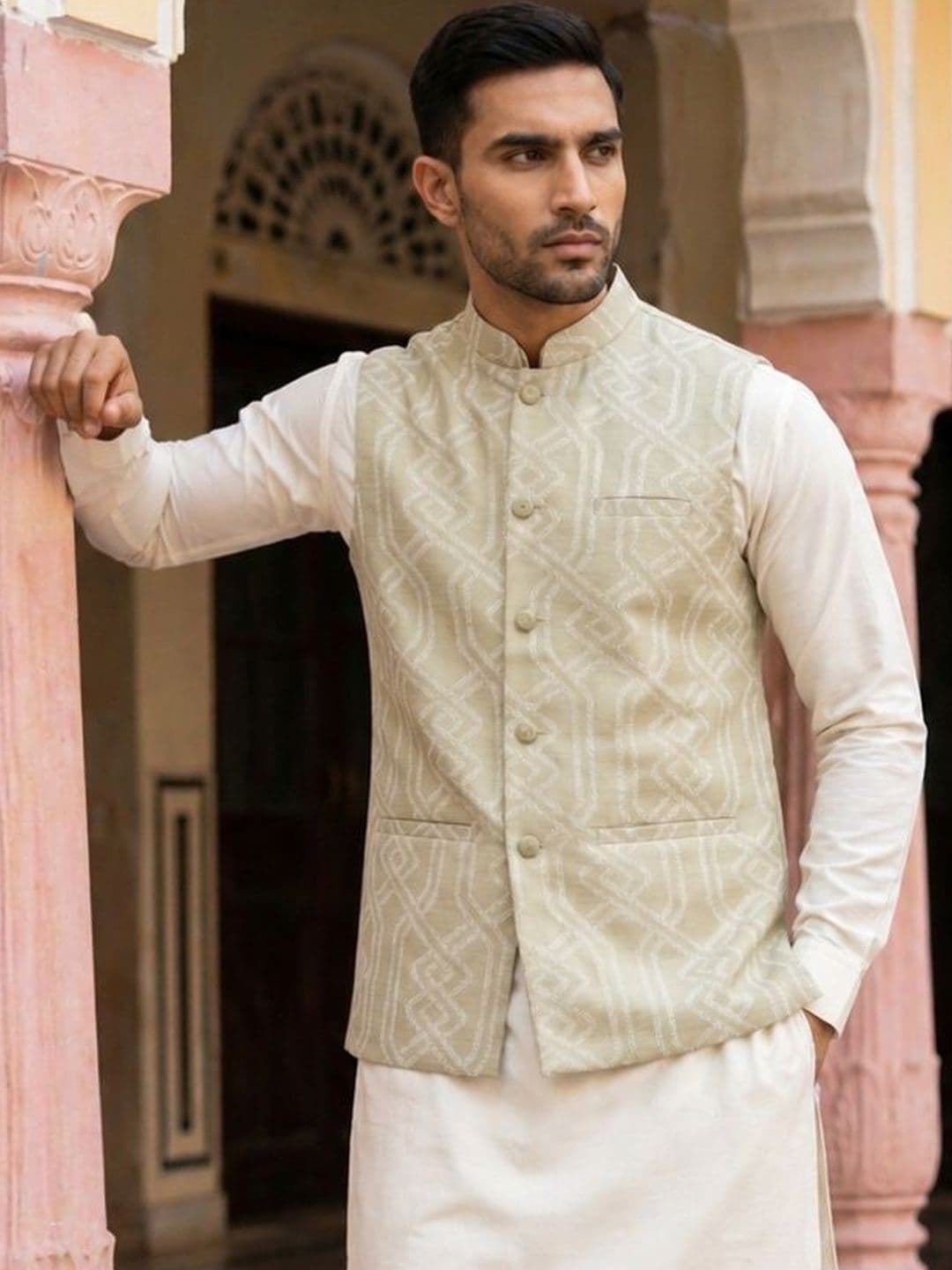 Jompers Printed Satin Nehru Jackets thumbnail 2
