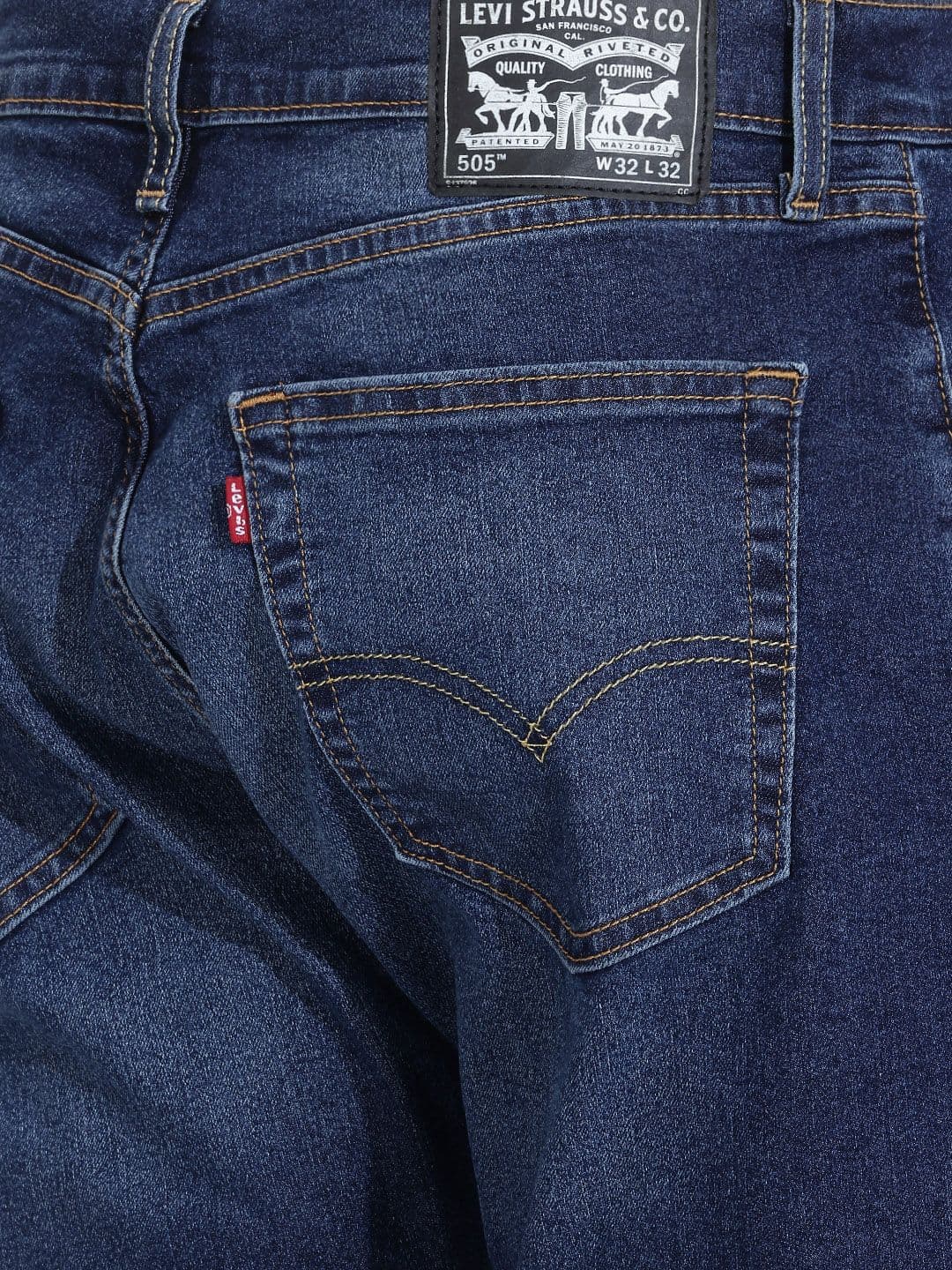Levis Men 505 Straight Fit Stretchable Jeans thumbnail 2