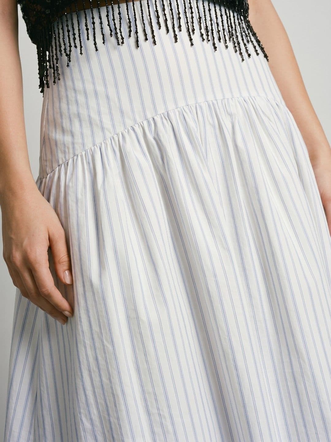 Phosphorus Women Striped Midi A-Line Skirt thumbnail 6