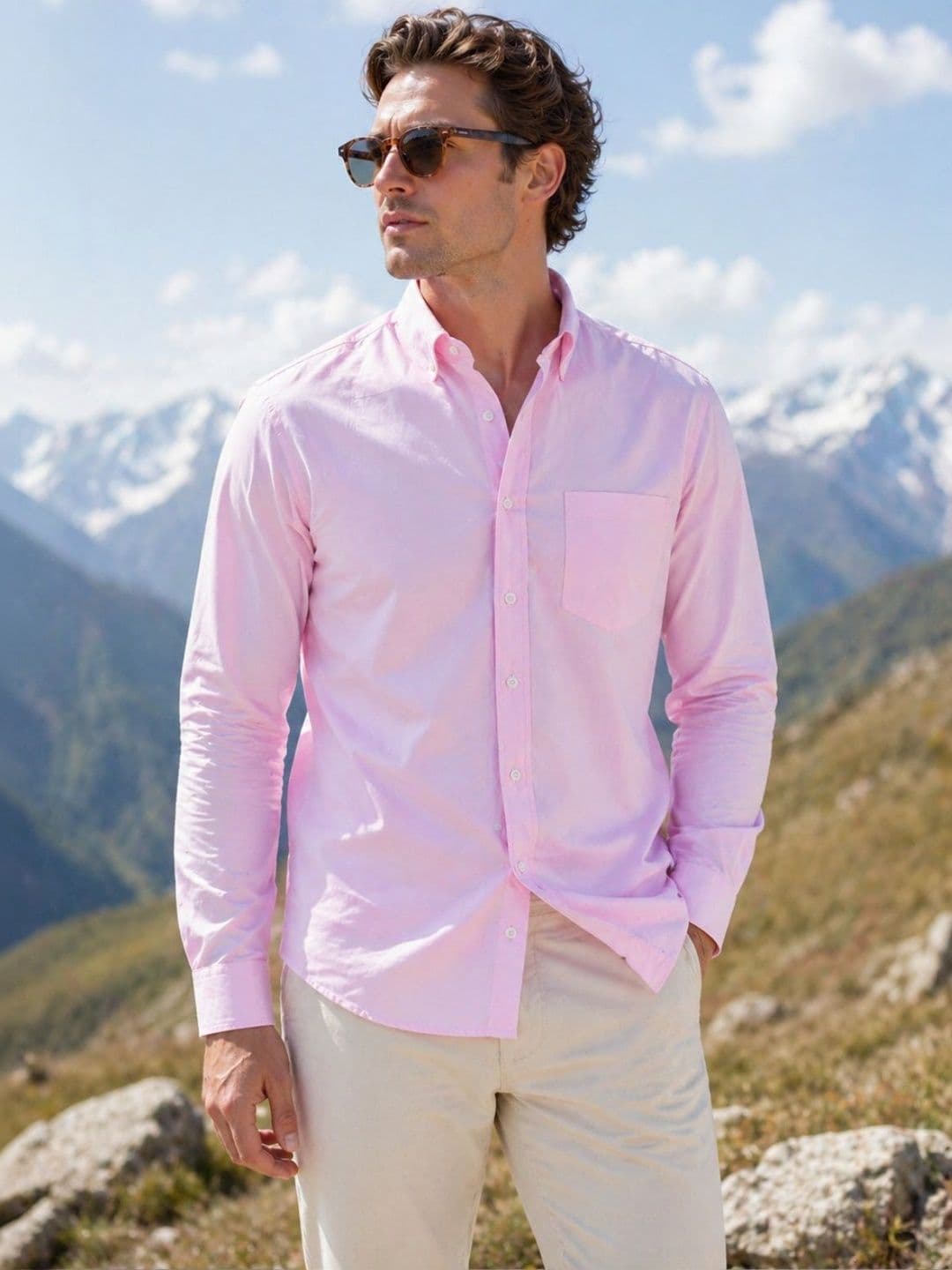 The Roadster Lifestyle Co Cotton Spread Collar Full Sleeves Shirt thumbnail 3