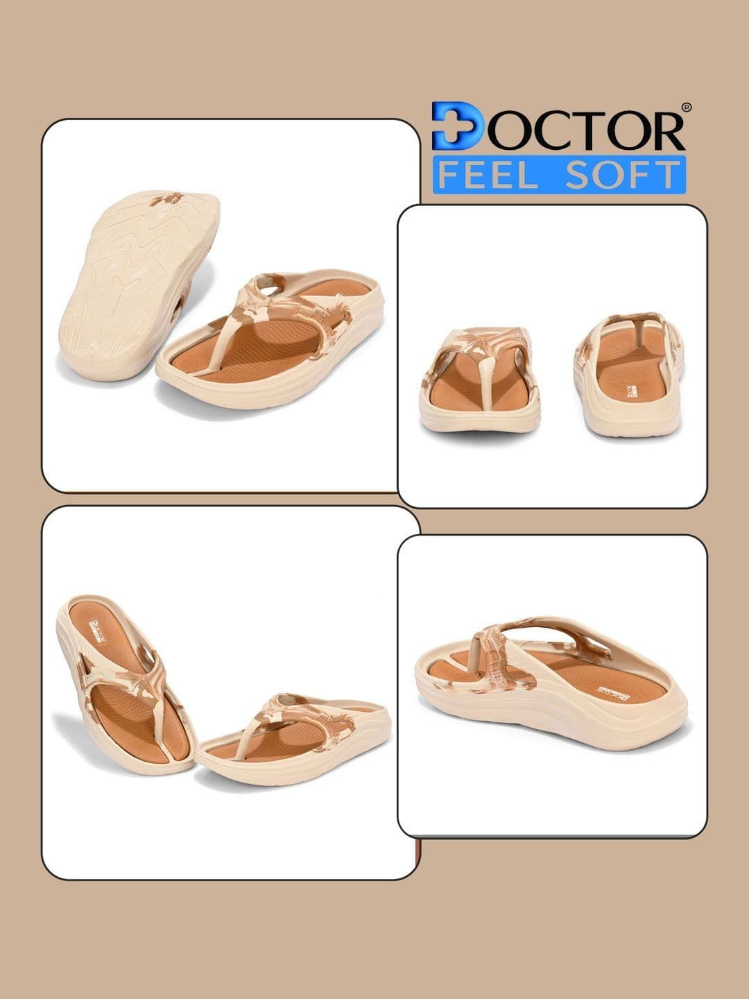 DOCTOR FEEL SOFT Men Printed Thong Flip-Flops thumbnail 6