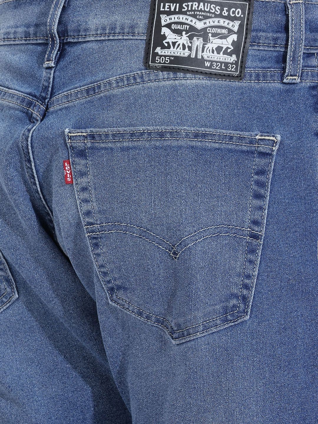 Levis Men 505 Straight Fit Stretchable Jeans thumbnail 5