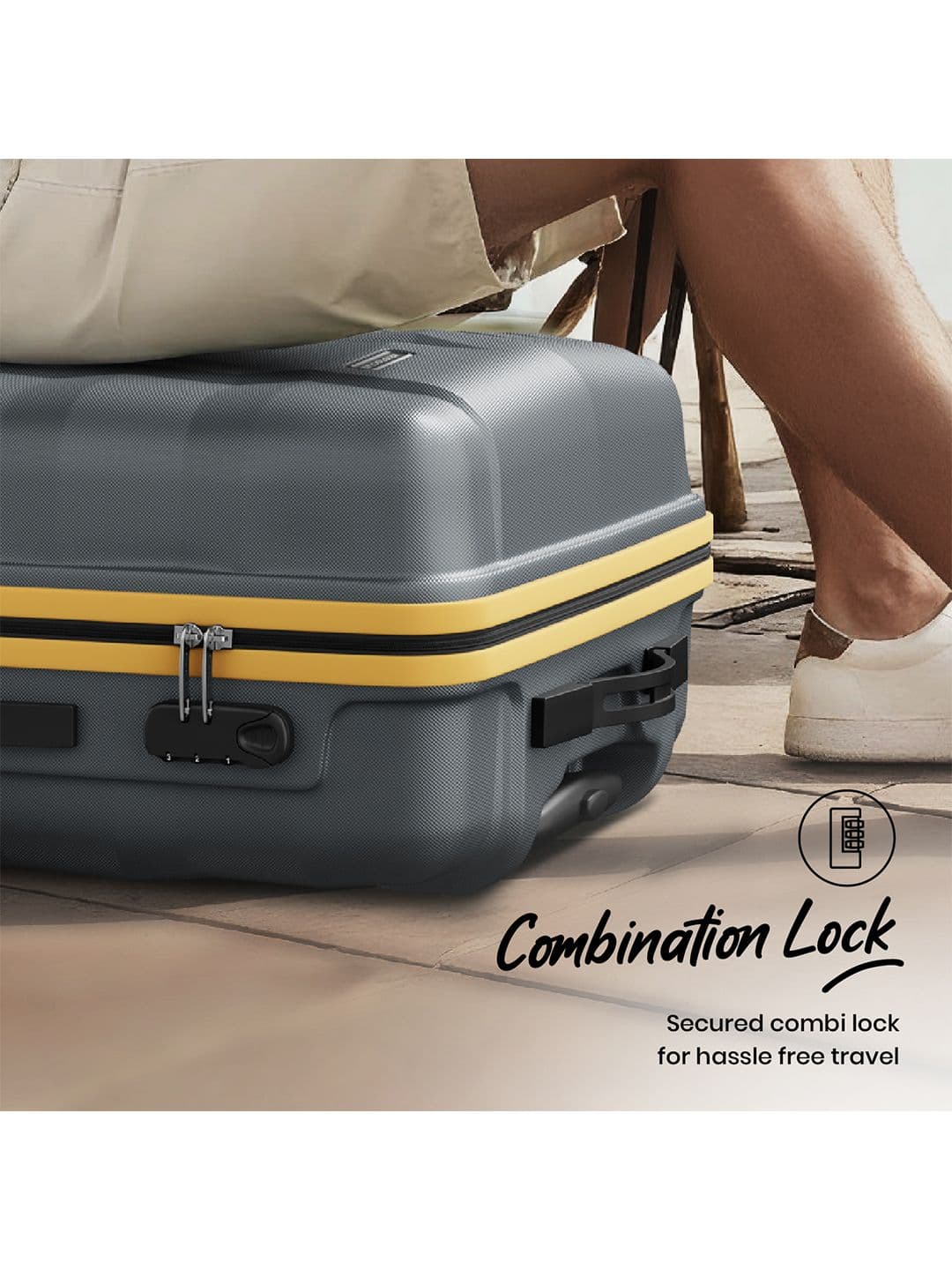 Aristocrat Comet Grey Medium Hard Luggage 66cm Check-in Trolley Bag With Smooth 8-Wheel thumbnail 3
