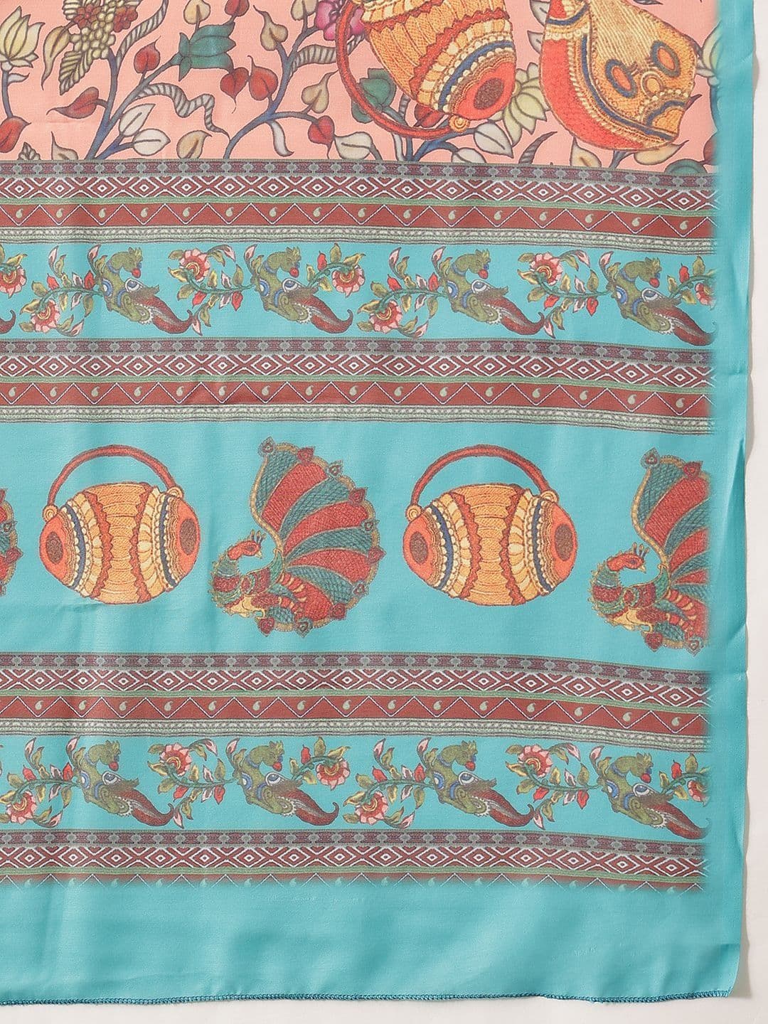 Silk Land Ethnic Motifs Printed Kalamkari Dupatta thumbnail 5