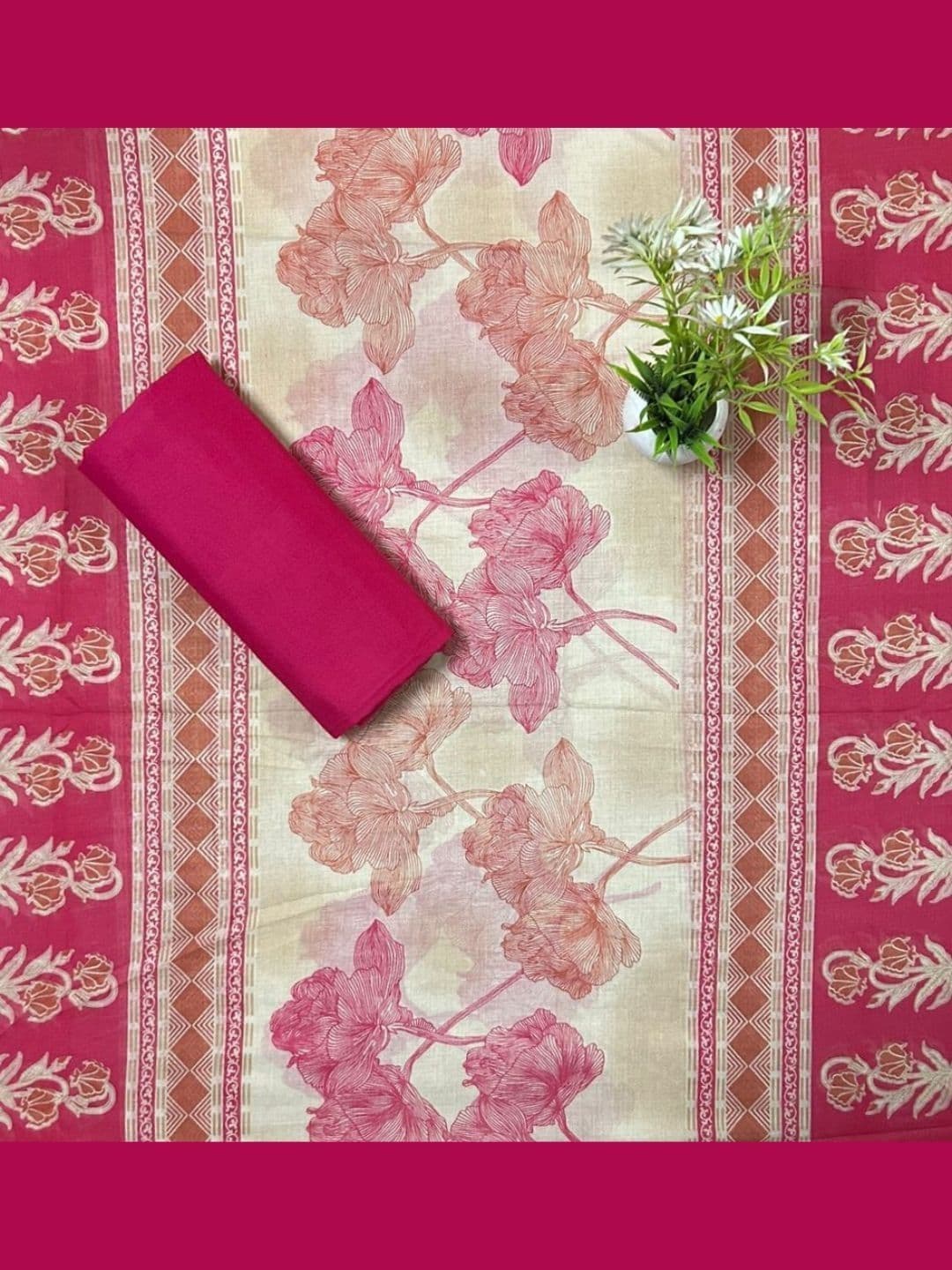 EJS Printed Pure Cotton Unstitched Dress Material thumbnail 3