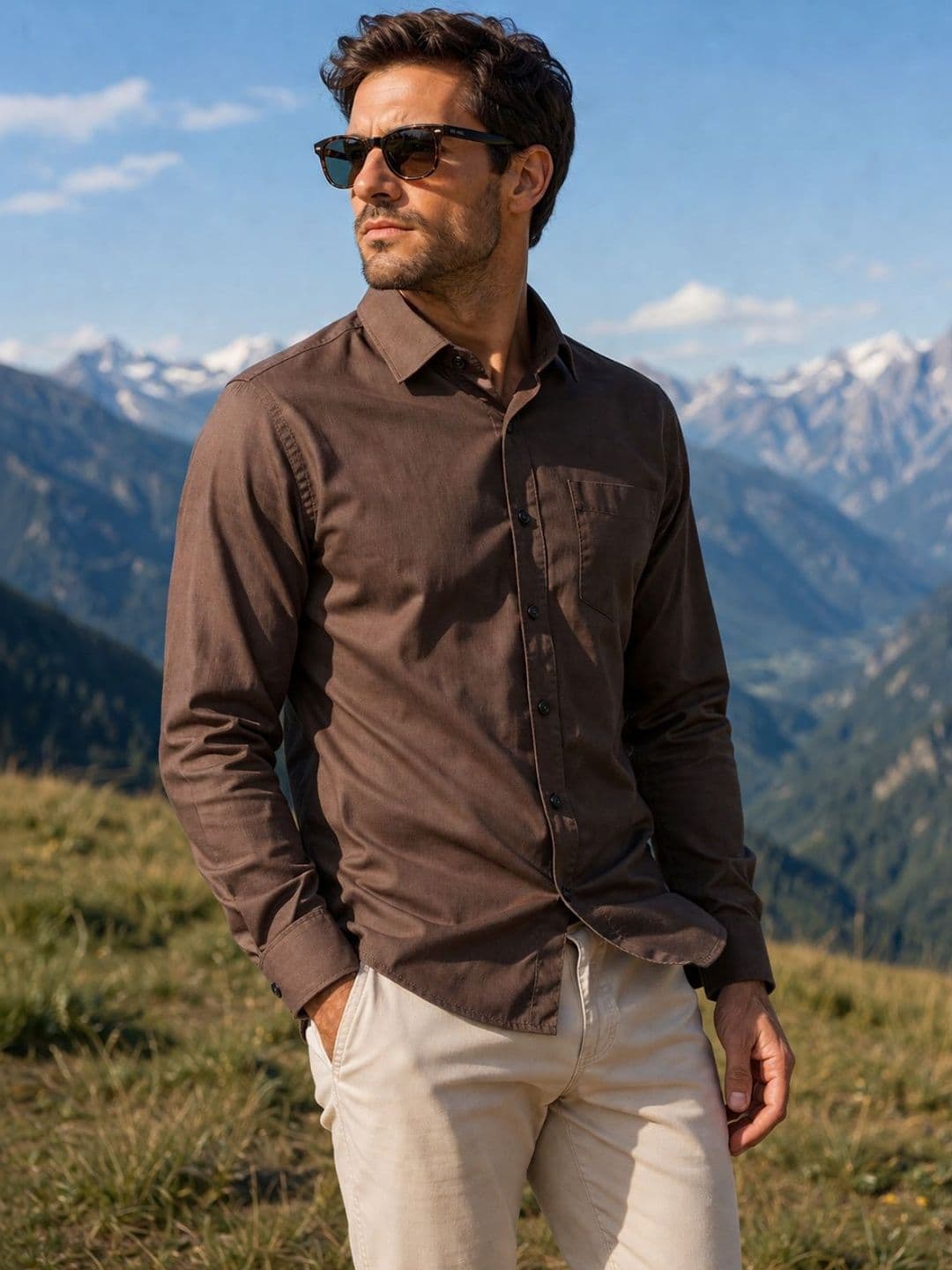 The Roadster Lifestyle Co Cotton Spread Collar Full Sleeves Shirt thumbnail 5