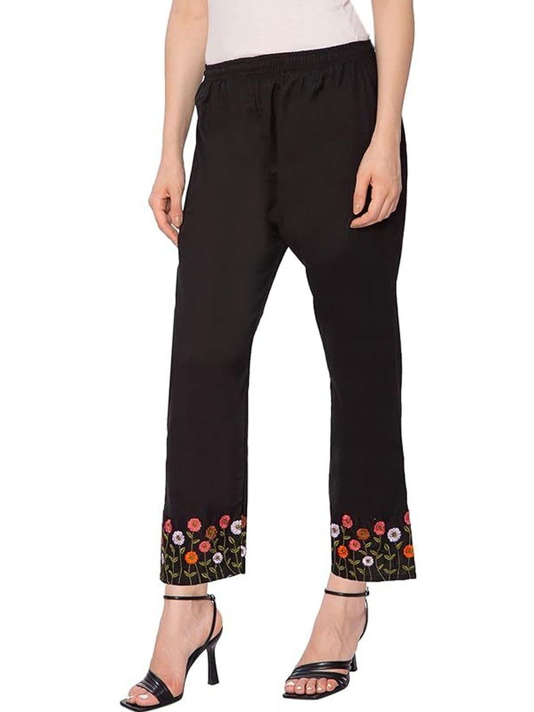TNQ Women Floral Embroidered Cropped Ethnic Palazzos thumbnail 2
