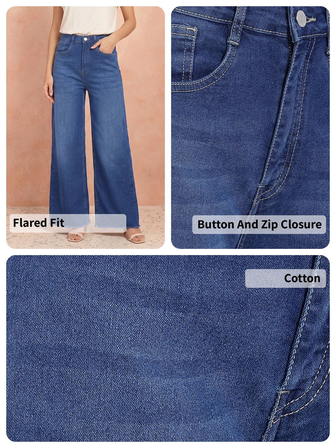 all about you Women Flared Light Fade Stretchable Jeans thumbnail 3