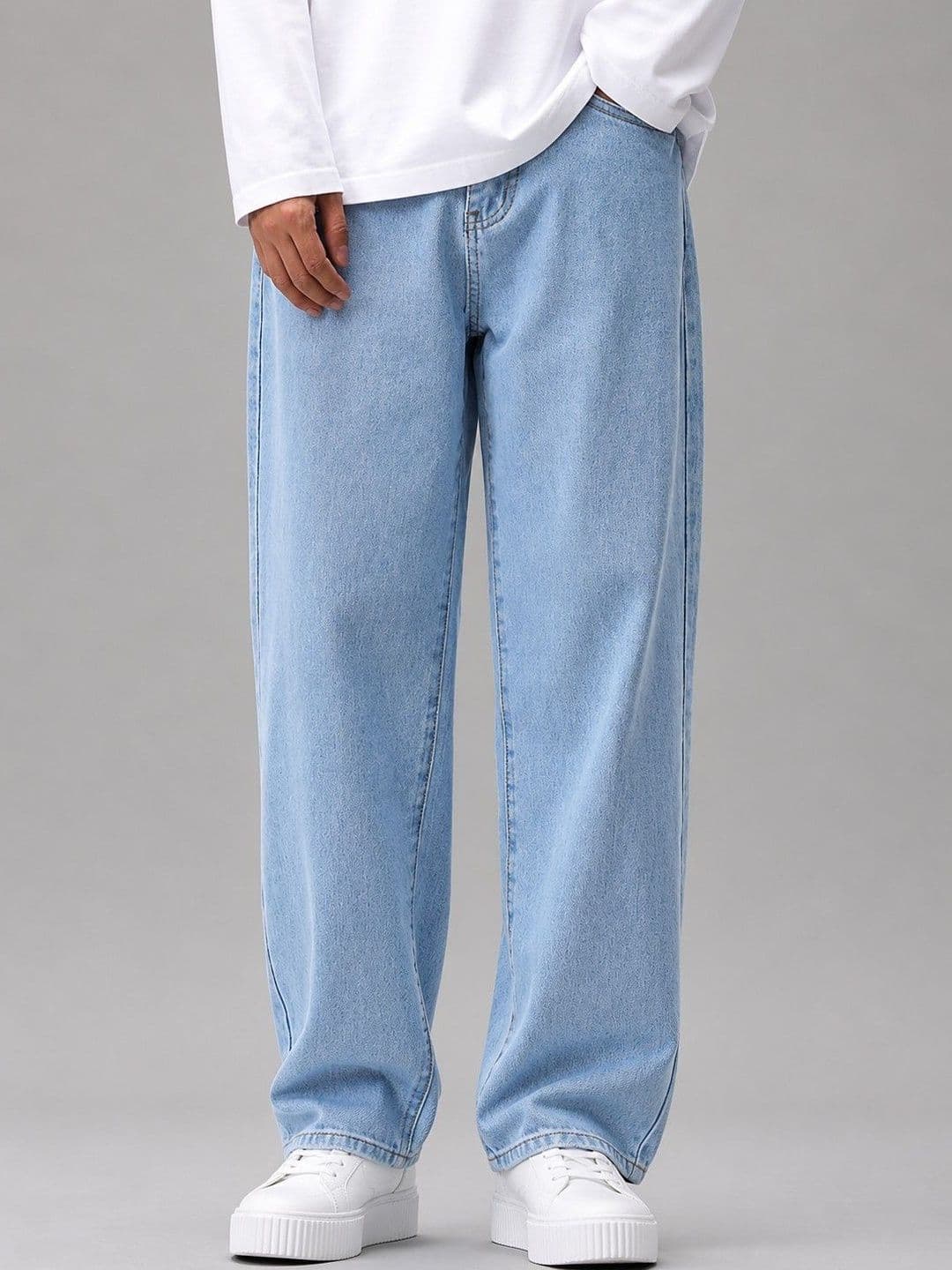 MARK VIEW Men Classic Straight Fit Mid-Rise Light Fade Stretchable Jeans - view 1