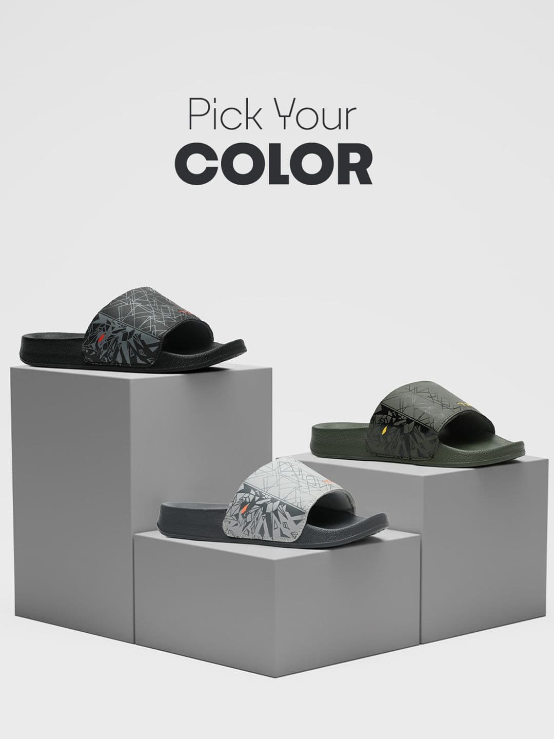 Trekiva Men Black Fabric Sliders thumbnail 6