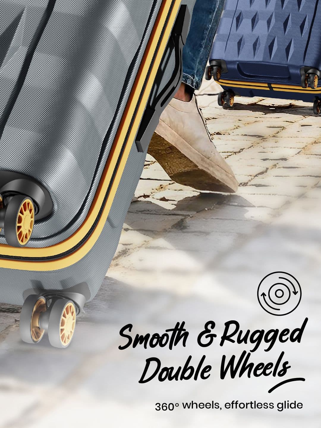Aristocrat Comet Grey Medium Hard Luggage 66cm Check-in Trolley Bag With Smooth 8-Wheel thumbnail 6