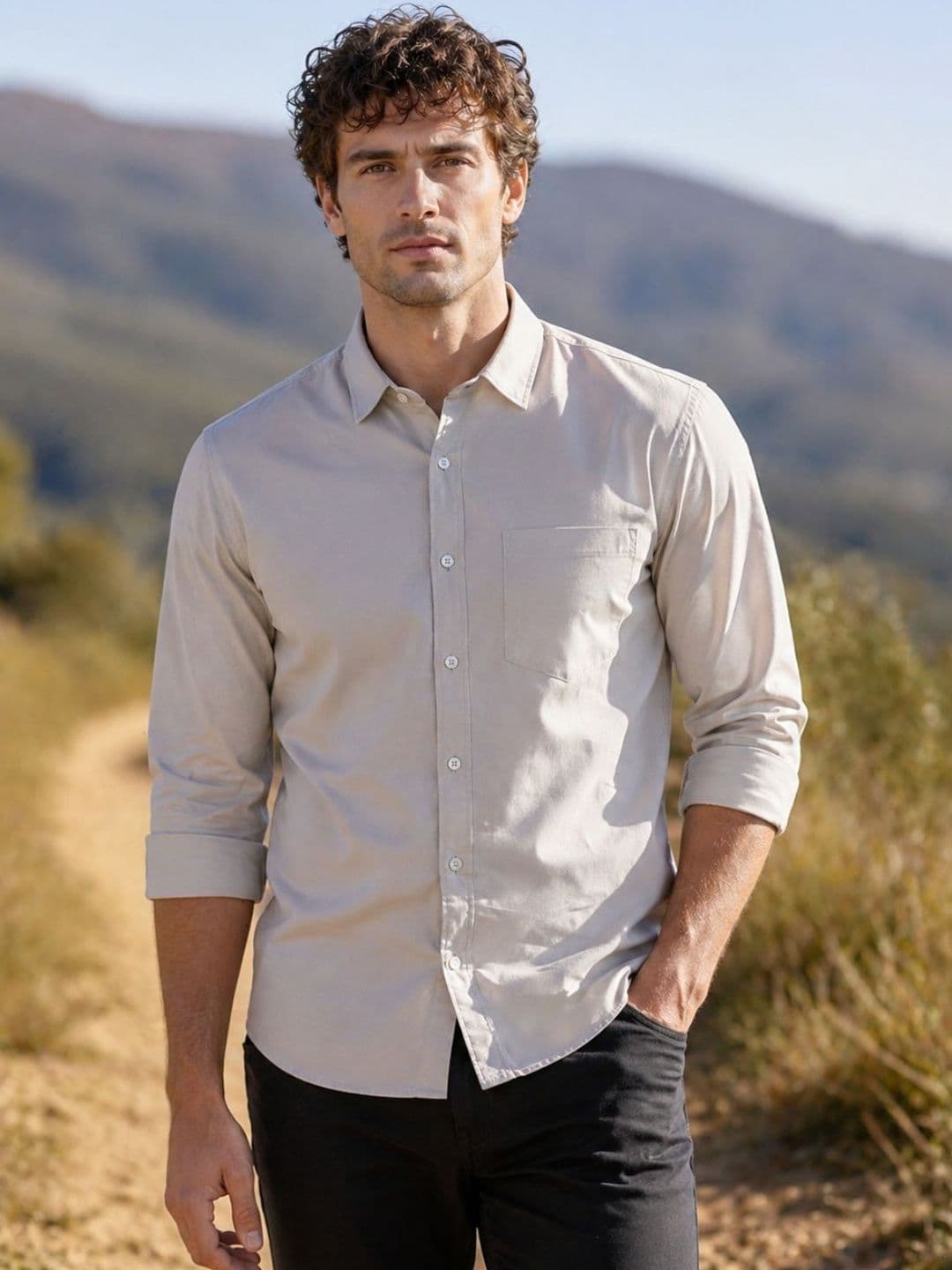 The Roadster Lifestyle Co Cotton Spread Collar Full Sleeves Shirt - view 1