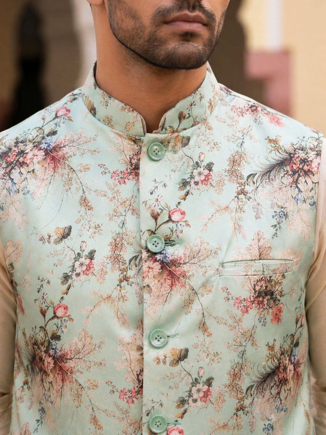 Jompers Printed Satin Nehru Jackets thumbnail 5