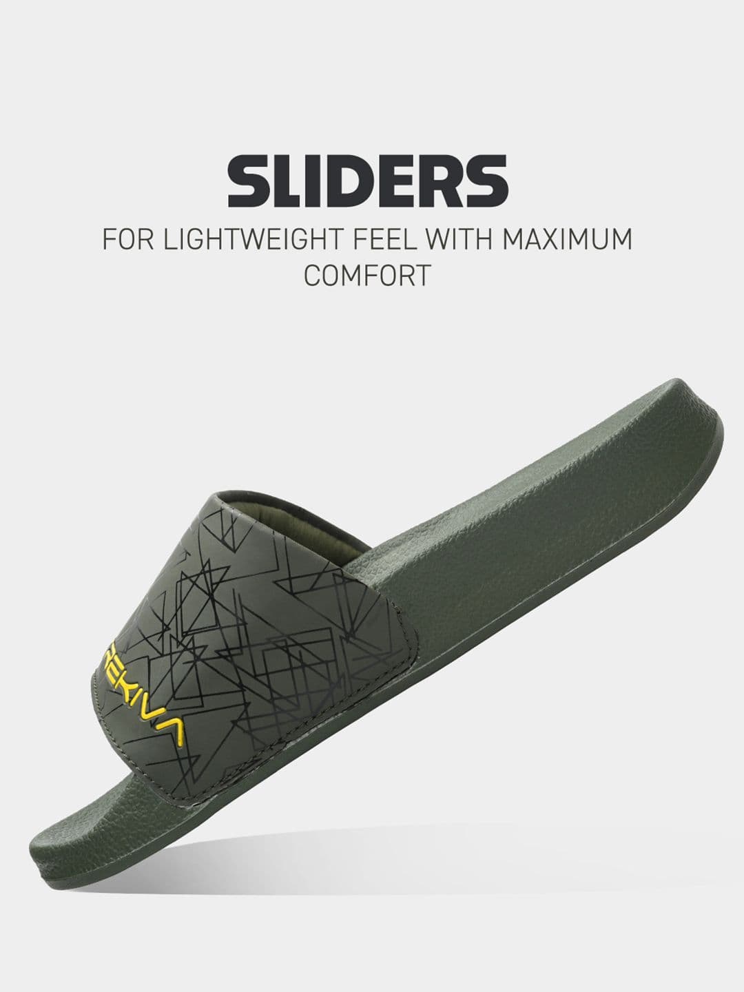 Trekiva Men Olive Fabric Sliders thumbnail 5