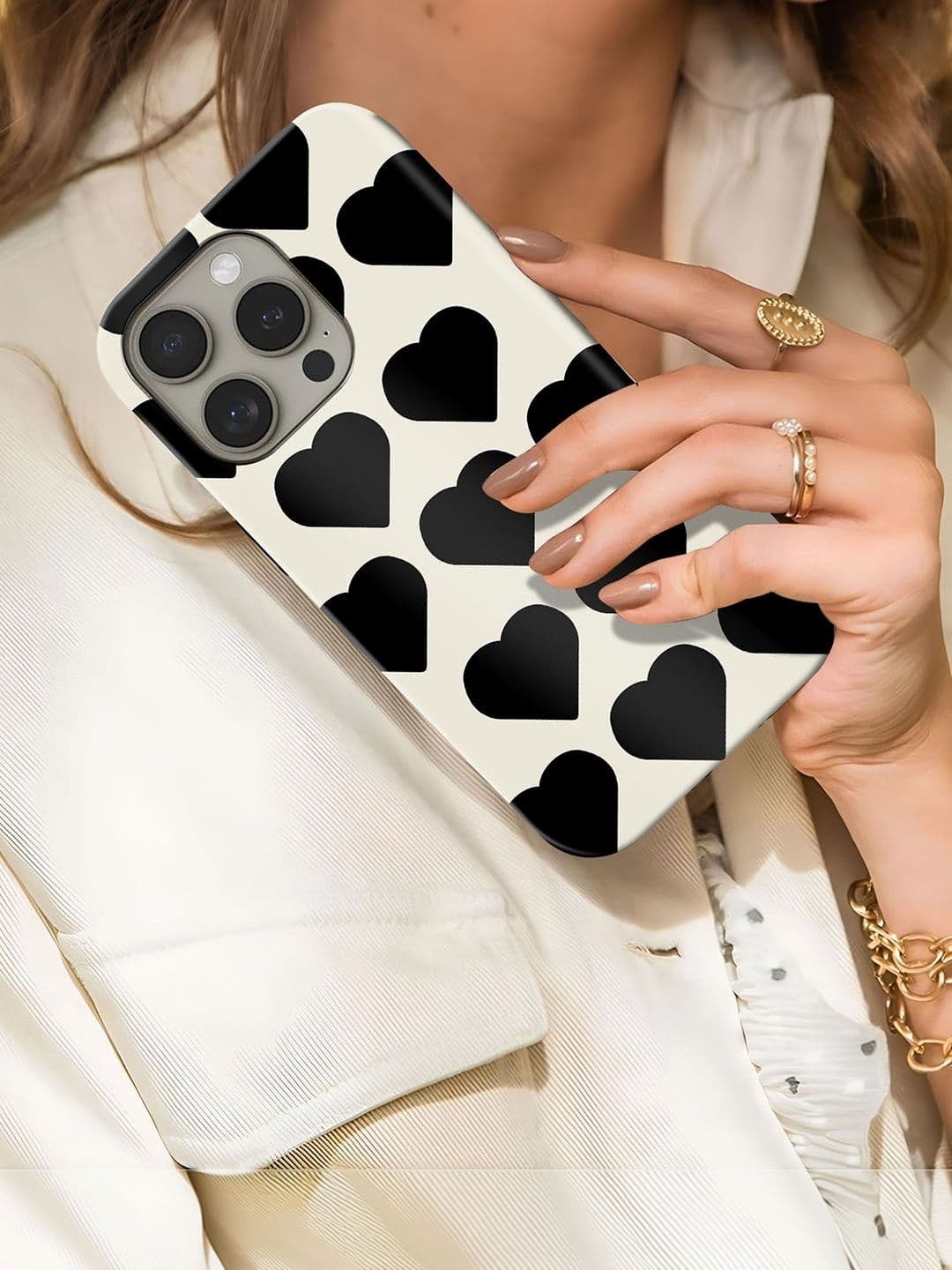 QRIOH Geometric Printed iPhone 16 Pro Max Back Case Mobile Accessories thumbnail 2