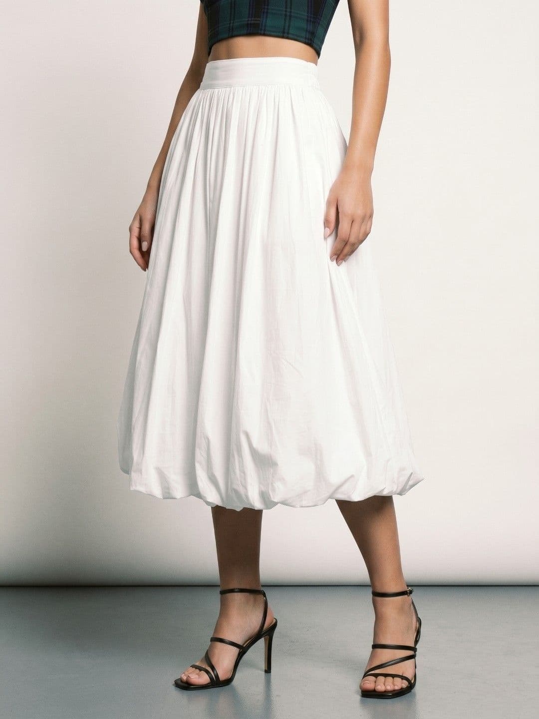 Phosphorus Women Pure Cotton Midi Balloon Skirt - view 1