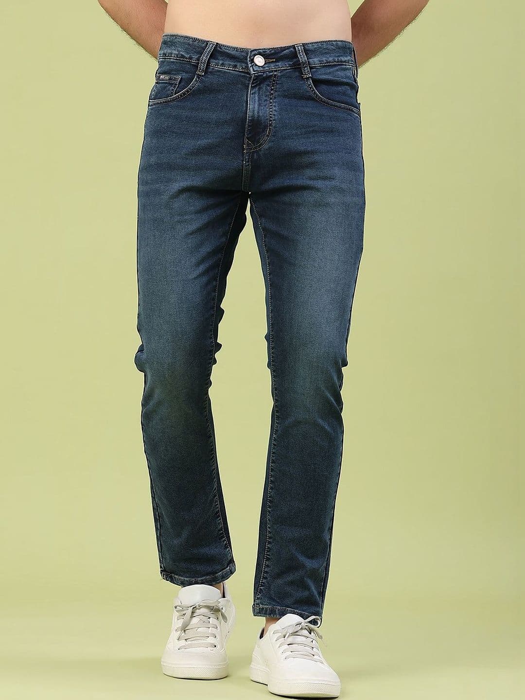 V-Mart Men Skinny Fit Mid-Rise Light Fade Cotton Jeans - view 1