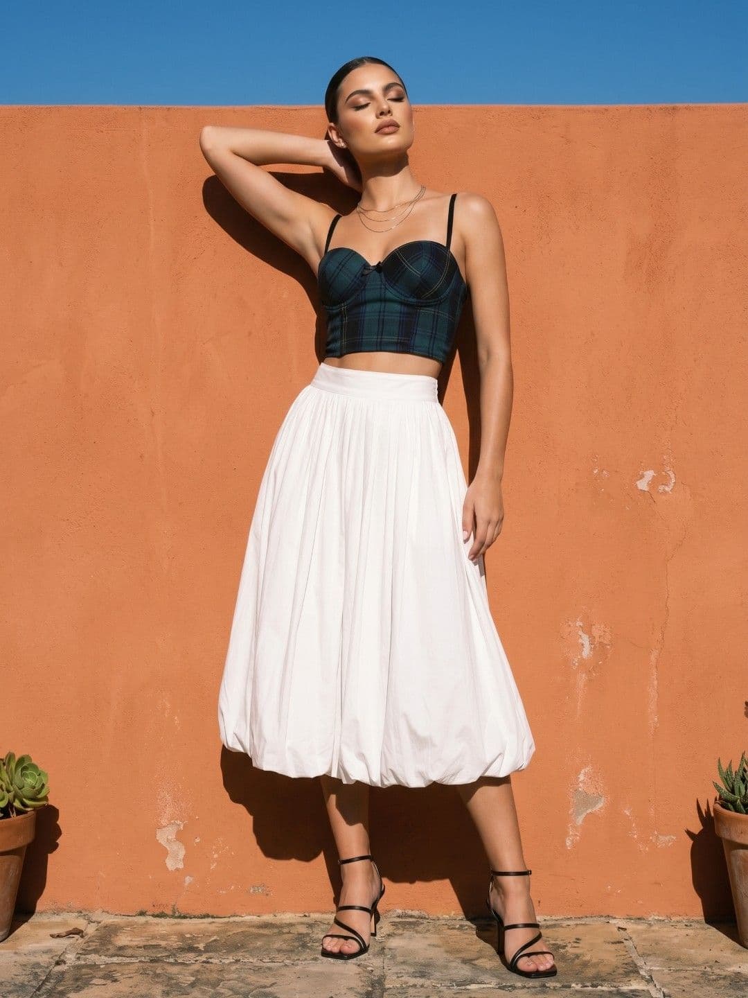Phosphorus Women Pure Cotton Midi Balloon Skirt thumbnail 2