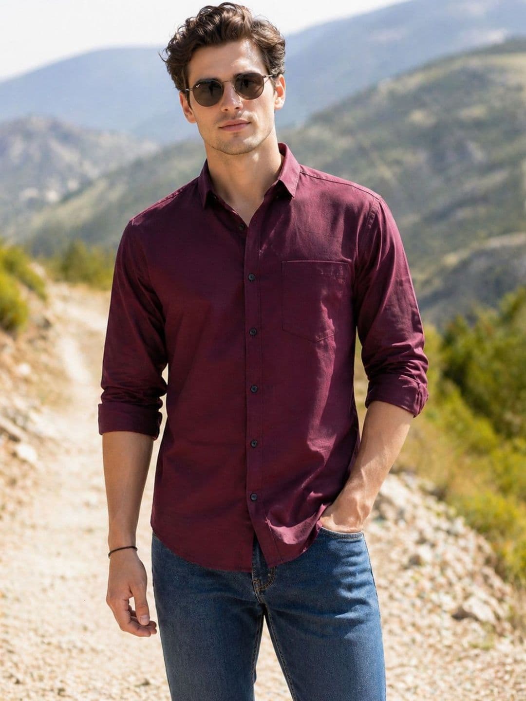 The Roadster Lifestyle Co Cotton Spread Collar Full Sleeves Shirt - view 1