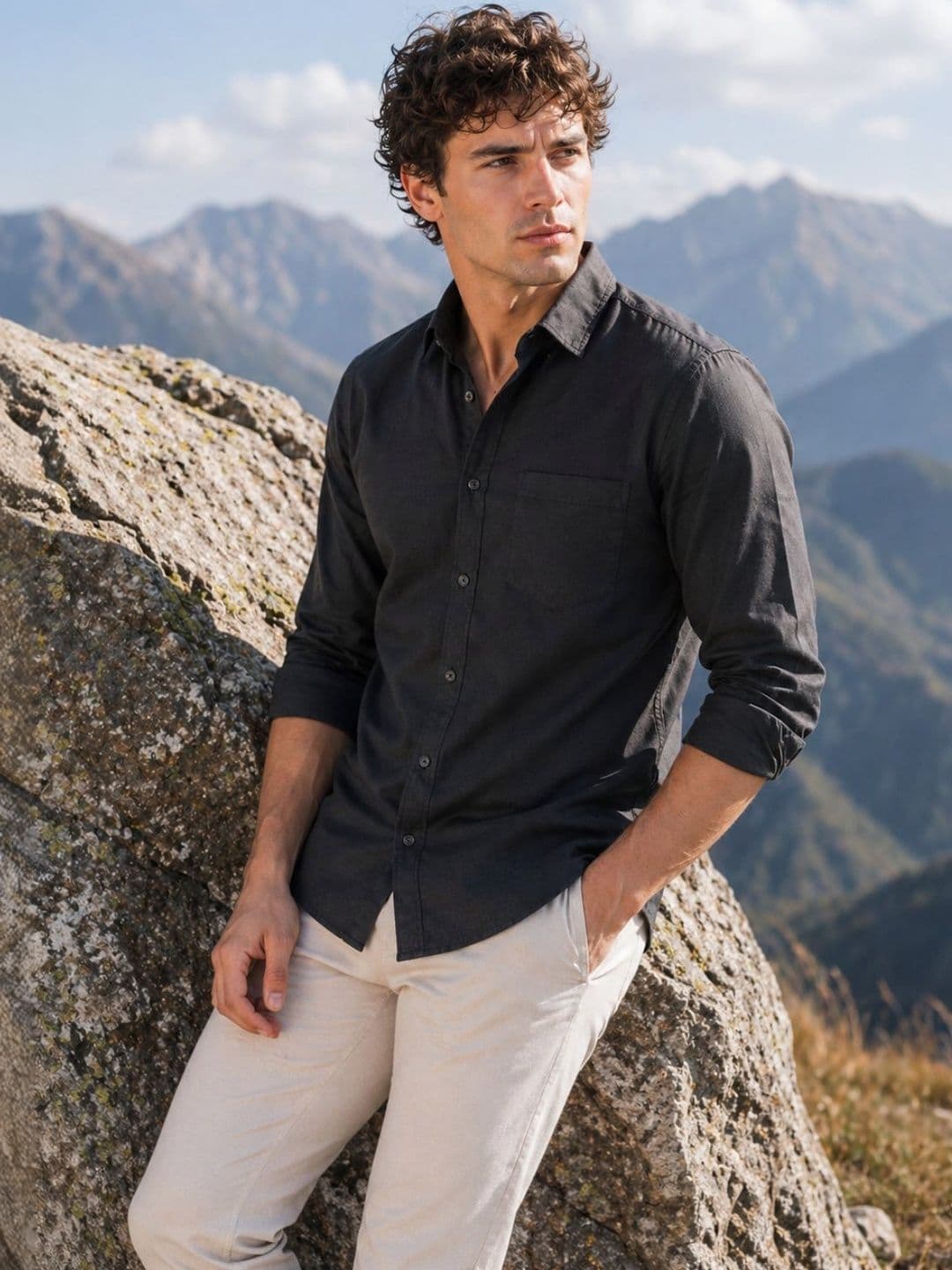 The Roadster Lifestyle Co Cotton Spread Collar Full Sleeves Shirt thumbnail 5