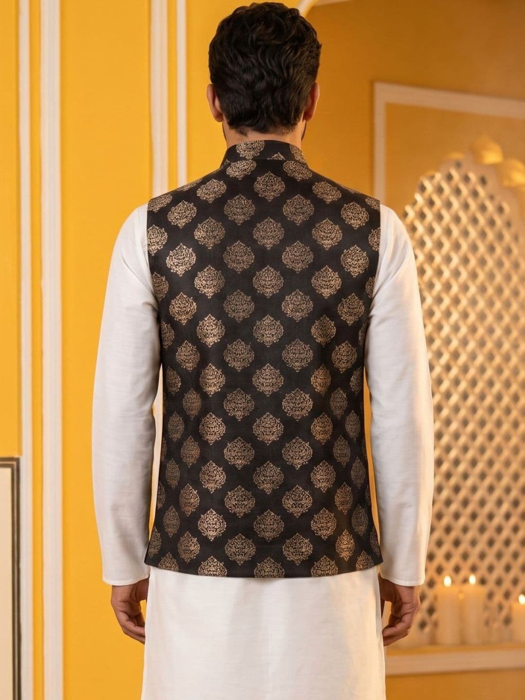 Jompers Printed Satin Nehru Jackets thumbnail 6