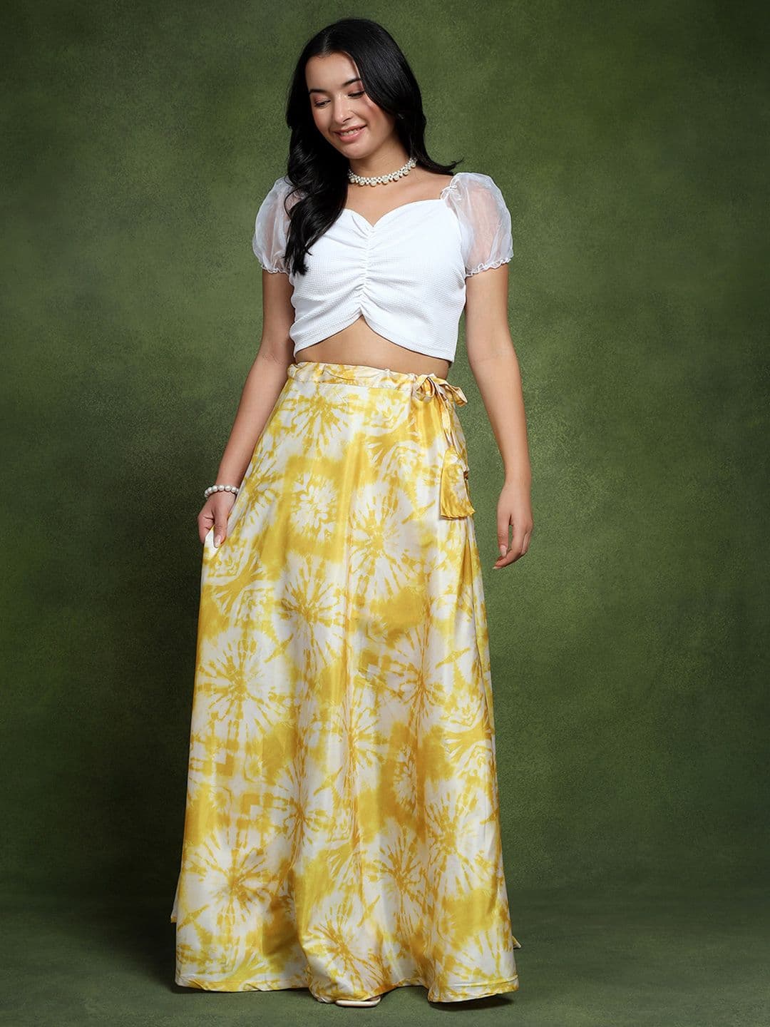 Frolic Rolic Knitted Blouse & Tie Dye Silk Skirt Set thumbnail 4