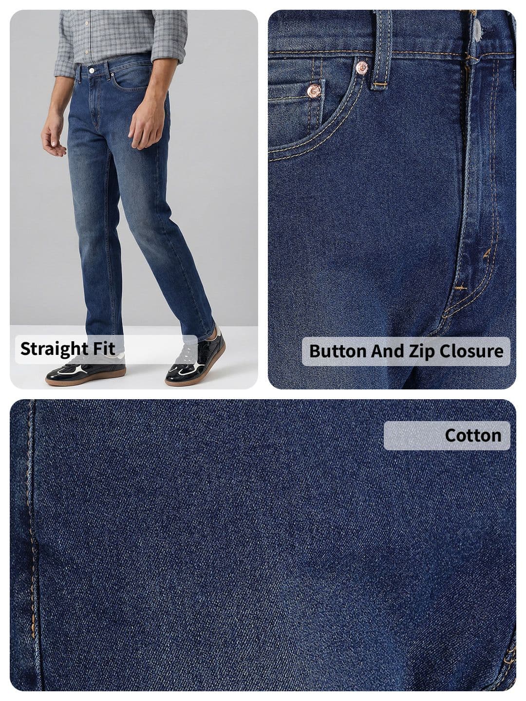 Levis Men 505 Straight Fit Stretchable Jeans thumbnail 5