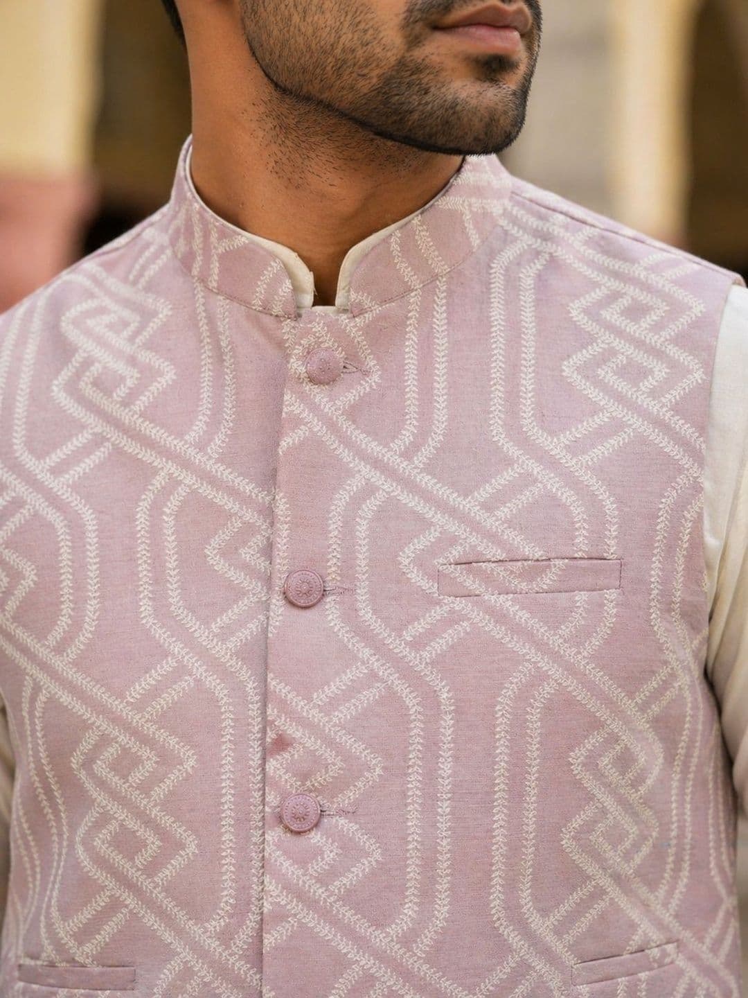 Jompers Men Woven Design Satin Nehru Jackets thumbnail 6