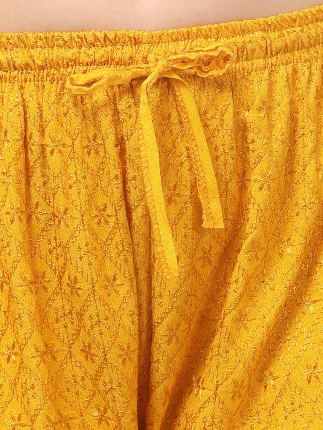 KGFONECLOTH Women Embroidered Knitted Ethnic Palazzos thumbnail 4