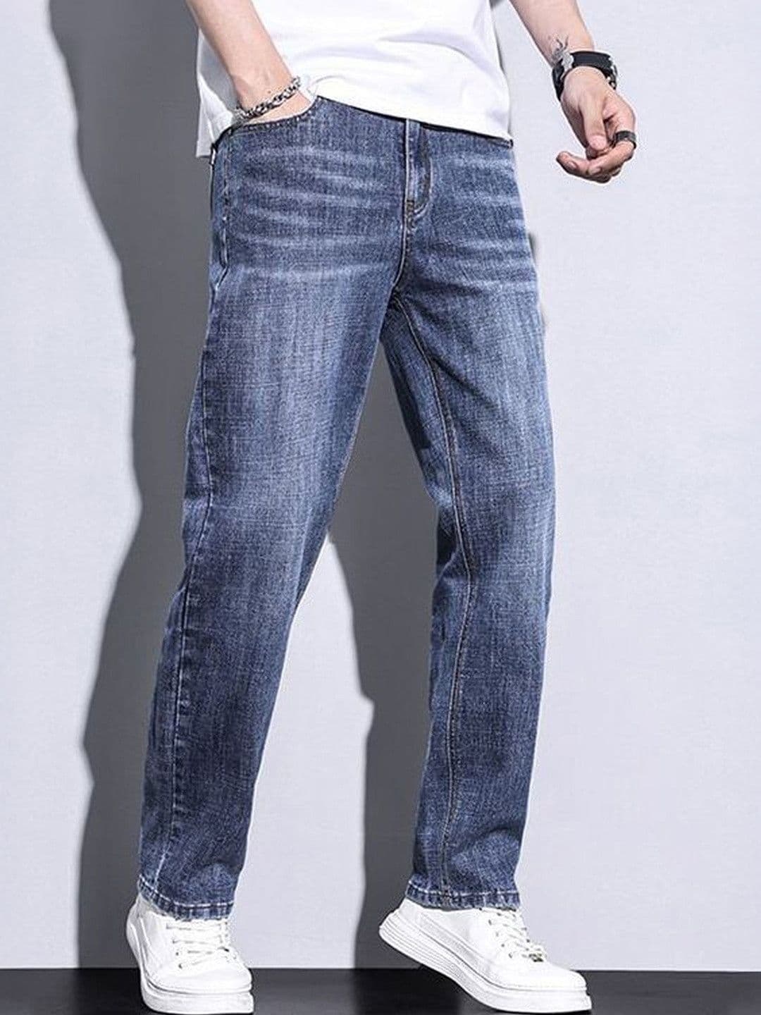 StyleCast Men Regular Fit Mid-Rise Low Distress Light Fade Jeans thumbnail 2