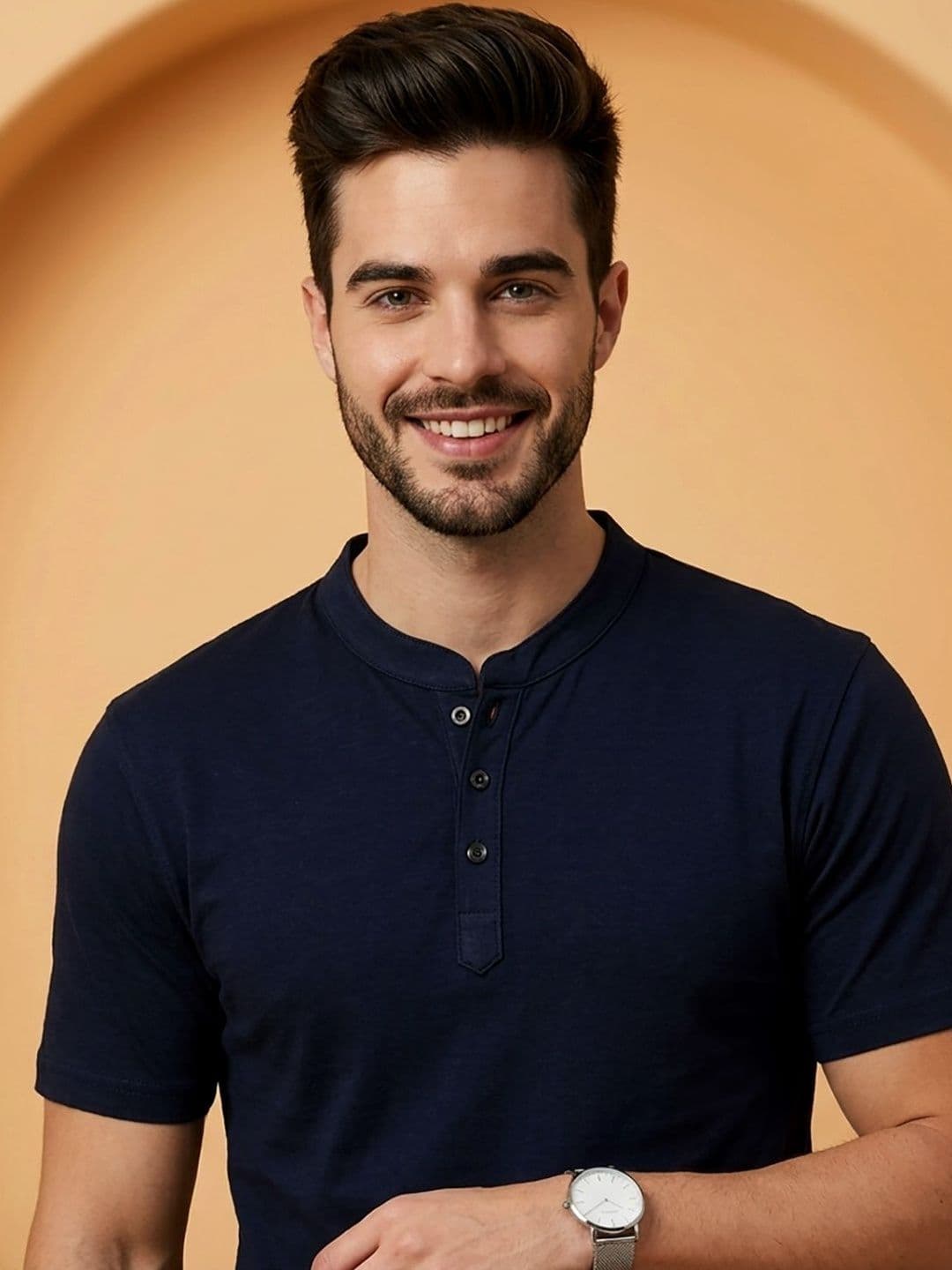 UNIBERRY JEANS Men Henley Neck T-shirt thumbnail 5