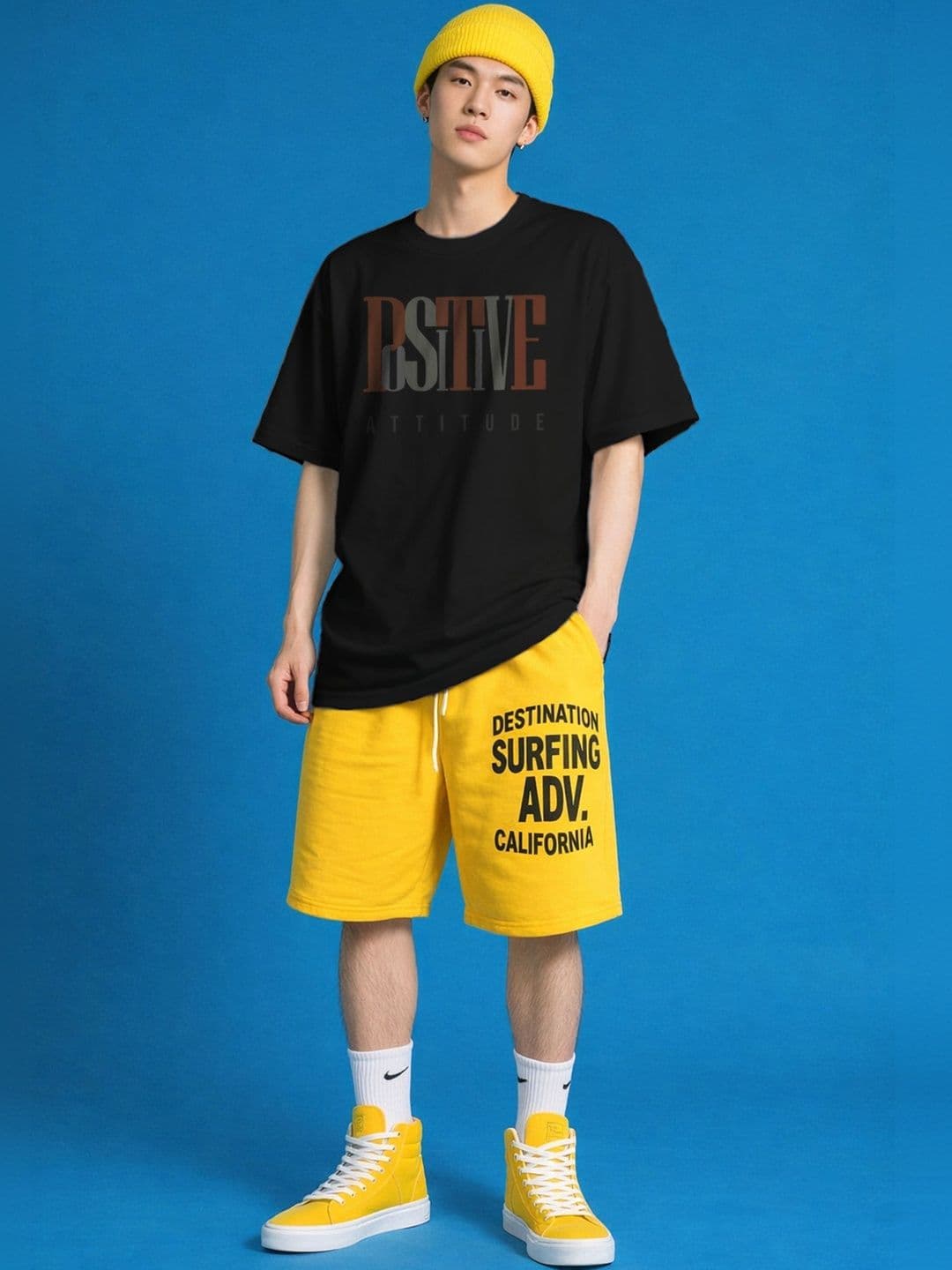 The Roadster Lifestyle Co Printed Organic Cotton Round Neck Oversized Tshirt thumbnail 5