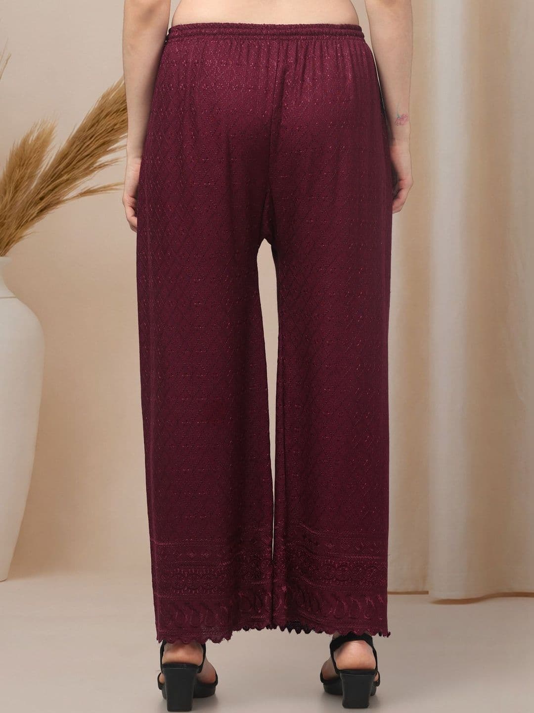 KGFONECLOTH Women Embellished Knitted Ethnic Palazzos thumbnail 6
