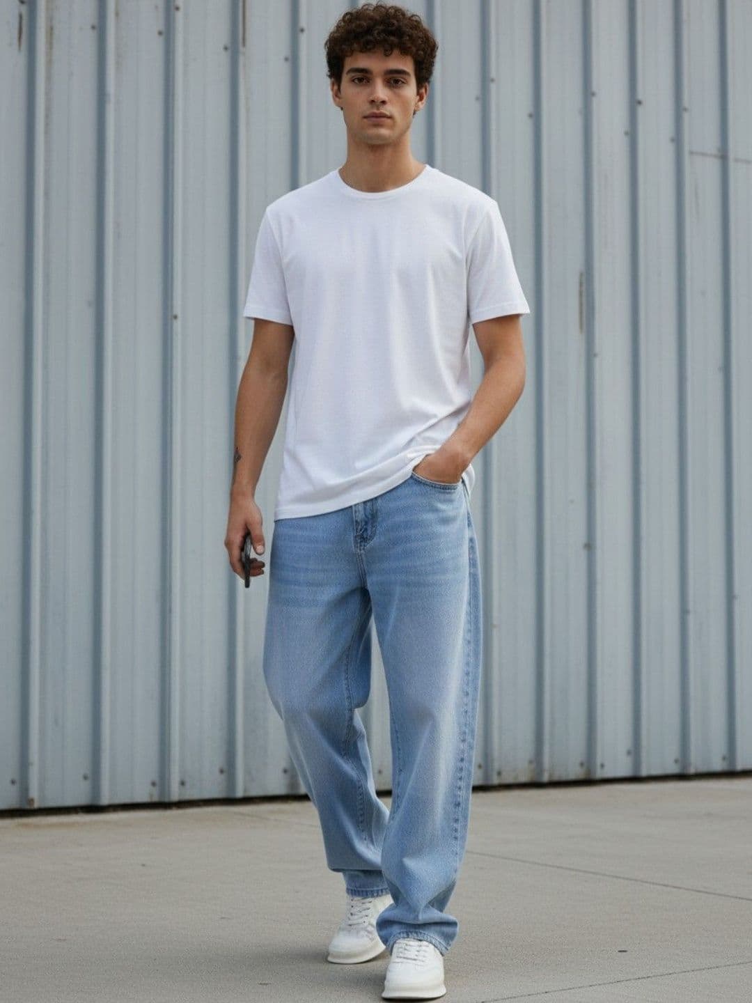 GENZILOOKS Men Smart Relaxed Fit High-Rise Light Fade Stretchable Jeans thumbnail 3