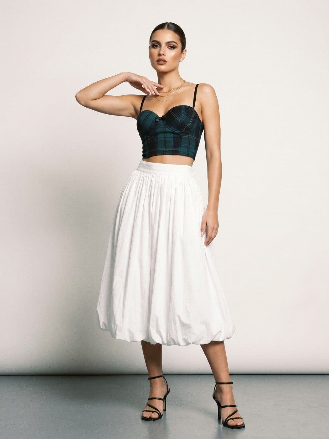 Phosphorus Women Pure Cotton Midi Balloon Skirt thumbnail 3
